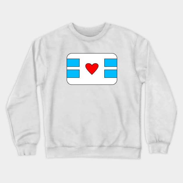 Curved Diaper Emblem (Heart) Crewneck Sweatshirt by DiaperDemigod
